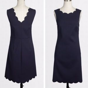 J. Crew Scalloped Navy Dress